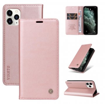 YIKATU iPhone 11 Pro Wallet Kickstand Magnetic Case Rose Gold
