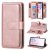 iPhone X/XS Multi-function 10 Card Slots Wallet Leather Case Rose Gold