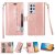 Samsung Galaxy S21/S21 Plus/S21 Ultra Zipper Pocket Wallet Stand Case Rose Gold