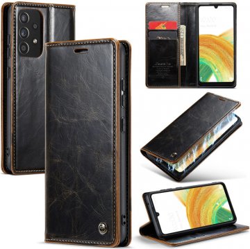 CaseMe Samsung Galaxy A33 5G Wallet Kickstand Magnetic Case Coffee