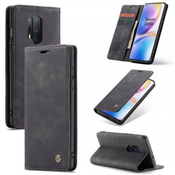 CaseMe OnePlus 8 Pro Wallet Kickstand Magnetic Flip Case Black
