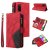 Samsung Galaxy A41 Zipper Wallet Magnetic Stand Case Red
