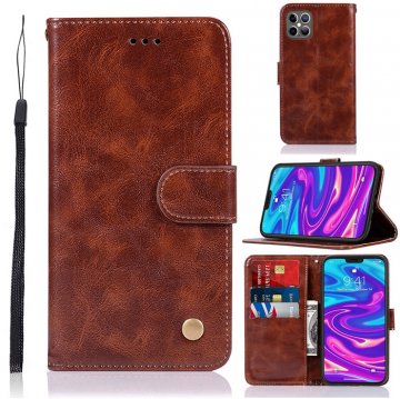 iPhone 12 Pro Max Premium Vintage Wallet Stand Case Coffee