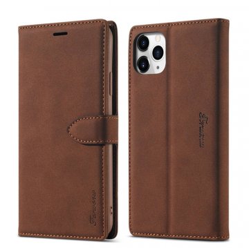 Forwenw iPhone 11 Pro Wallet Magnetic Kickstand Case Brown