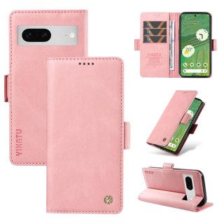 YIKATU Google Pixel 7 Skin-touch Wallet Kickstand Case Pink