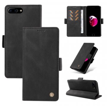 YIKATU iPhone 7 Plus/8 Plus Skin-touch Wallet Kickstand Case Black
