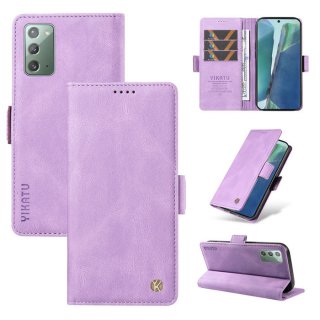 YIKATU Samsung Galaxy Note 20 Skin-touch Wallet Kickstand Case Purple