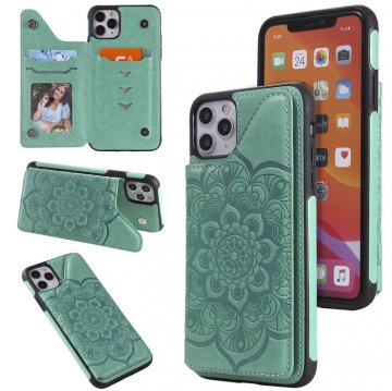 iPhone 11 Pro Max Embossed Wallet Magnetic Stand Case Green