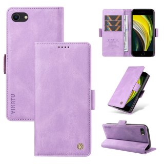 YIKATU iPhone 7/8/SE 2020/SE 2022 Skin-touch Wallet Kickstand Case Purple