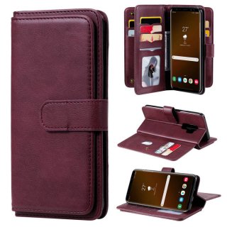 Samsung Galaxy S9 Plus Multi-function 10 Card Slots Wallet Case Claret