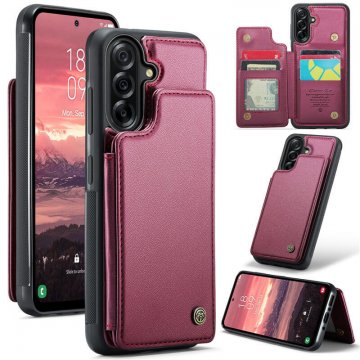 CaseMe Samsung Galaxy A56 5G RFID Blocking Card Holder Kickstand Case Red