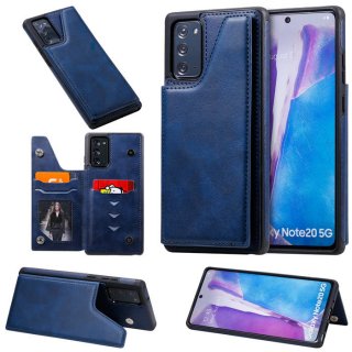 Samsung Galaxy Note 20 Luxury Leather Magnetic Card Slots Stand Cover Blue