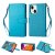 iPhone 13 Wallet 9 Card Slots Magnetic Case Blue