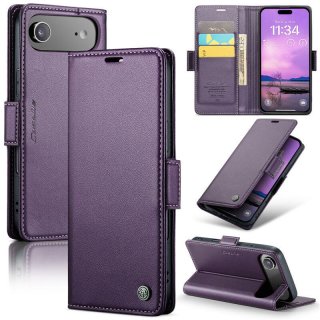 CaseMe iPhone Air Wallet RFID Blocking Magnetic Buckle Case Purple