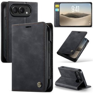 CaseMe iPhone Duo Wallet Case with 2 Card Slots, RFID Blocking & Kickstand Black