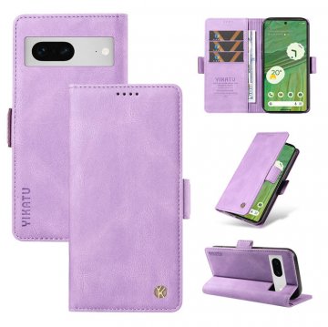 YIKATU Google Pixel 7 Skin-touch Wallet Kickstand Case Purple