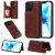 iPhone 12 Pro Luxury Butterfly Magnetic Card Slots Stand Case Brown