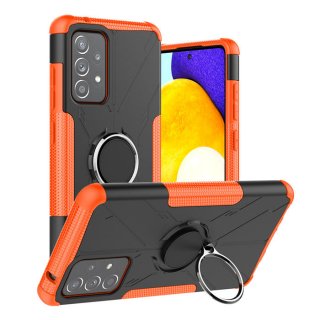 Samsung Galaxy A52 Hybrid Rugged Ring Kickstand Case Orange