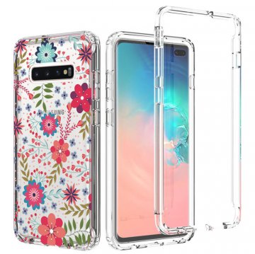 Samsung Galaxy S10 Plus Clear Bumper TPU Floral Prints Case