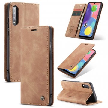 CaseMe Samsung Galaxy A70S Wallet Kickstand Magnetic Case Brown