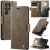 CaseMe Samsung Galaxy S22 Ultra Magnetic Wallet Case with RFID Blocking Coffee