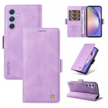 YIKATU Samsung Galaxy A54 5G Skin-touch Wallet Kickstand Case Purple