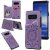 Samsung Galaxy Note 8 Embossed Wallet Magnetic Stand Case Purple