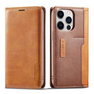 LC.IMEEKE iPhone 13 Pro Magnetic Stand Case With Card Slots Brown