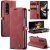 Autspace Samsung Galaxy Z Fold4 Wallet Kiskstand Case Red