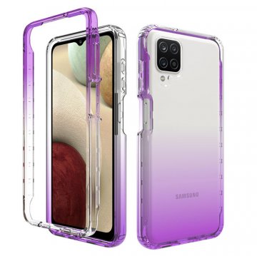 Samsung Galaxy A12 5G Shockproof Clear Gradient Cover Purple