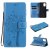 Motorola Moto G9 Plus Embossed Tree Cat Butterfly Wallet Stand Case Blue