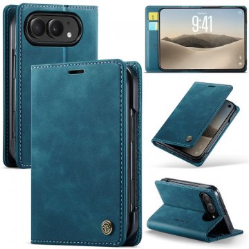 CaseMe iPhone Duo Wallet Case with 2 Card Slots, RFID Blocking & Kickstand Blue