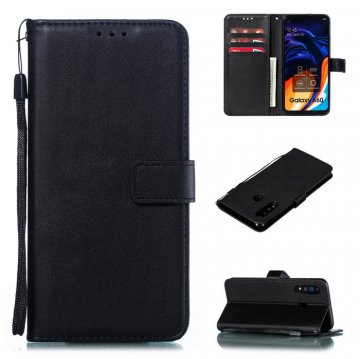 Samsung Galaxy A60 Wallet Kickstand Magnetic Leather Case Black