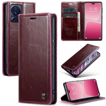 CaseMe Xiaomi 13 Lite Luxury Wallet Kickstand Magnetic Flip Case Red