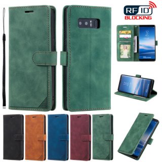 Samsung Galaxy Note 8 Wallet RFID Blocking Kickstand Case Green