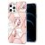 iPhone 12 Pro Max Flower Pattern Marble Electroplating TPU Case Pink