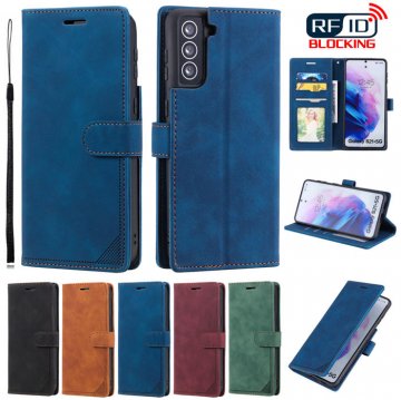 Samsung Galaxy S21 Plus Wallet RFID Blocking Kickstand Case Blue