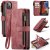 CaseMe iPhone 14 Plus Wallet Case with Wrist Strap Red