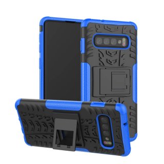 Samsung Galaxy S10 Hybrid Rugged PC + TPU Kickstand Case Blue