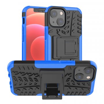 iPhone 13 Mini Anti-Slip Dual Layer Hybrid Kickstand Case Blue
