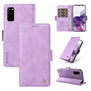 YIKATU Samsung Galaxy S20 FE Skin-touch Wallet Kickstand Case Purple