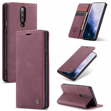 CaseMe OnePlus 7 Pro Wallet Kickstand Magnetic Case Red