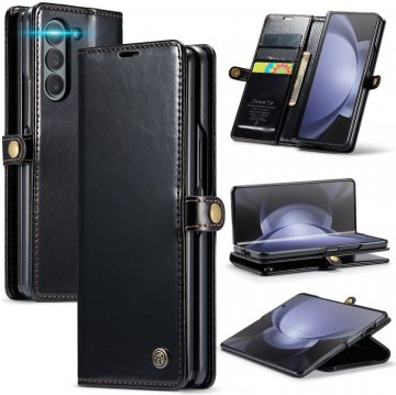 CaseMe Samsung Galaxy Z Fold 5 Luxury Wallet Magnetic Case Black