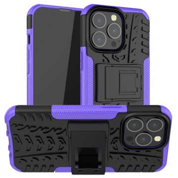 iPhone 13 Pro Anti-Slip Dual Layer Hybrid Kickstand Case Purple