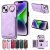 For iPhone 14 Plus Card Holder Ring Kickstand Case Purple