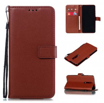 Xiaomi Mi 9T Wallet Kickstand Magnetic PU Leather Case Brown