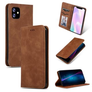 iPhone 11 Magnetic Flip Wallet Stand Shockproof Case Brown