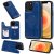 iPhone 12 Pro Luxury Tree and Cat Magnetic Card Slots Stand Cover Blue