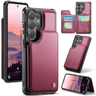 CaseMe Samsung Galaxy S26 Ultra RFID Blocking Card Holder Case with Kickstand Red