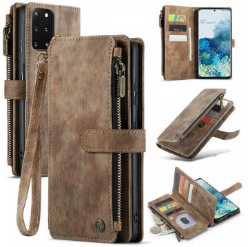 CaseMe Samsung Galaxy S20 Plus Wallet Kickstand Retro Case Coffee